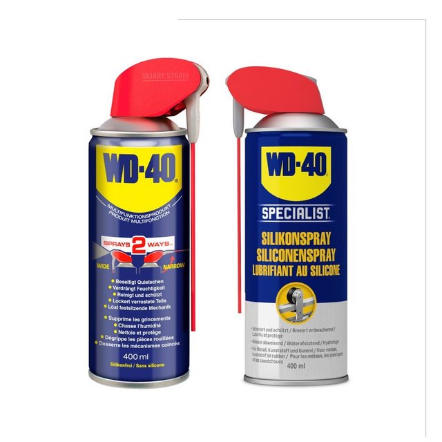 WD-40 Schmierfett Smart Straw 400ml + Specialist Silikonspray 400ml, 800 ml, (2-St)