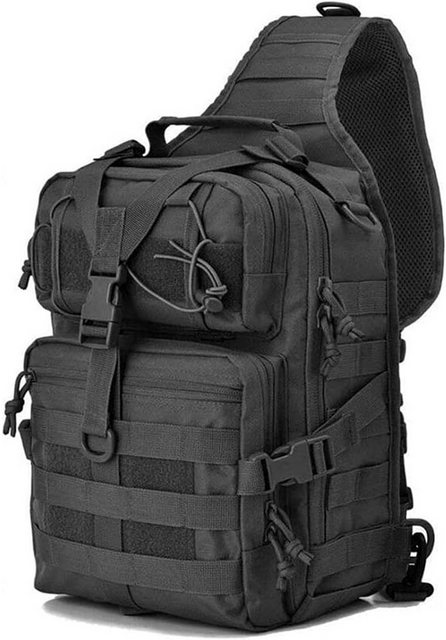 GOOLOO Schultertasche Taktisch Sling Rucksack Umhangetasche Militar Brusttasche (Umhängetasche Wasserdichte Schultertasche Molle System, 1-tlg., Große Brusttasche 20L Tactical Crossbody Bag), für Reise Wandern Radfahren Outdoor Multipurpose Tagepacks