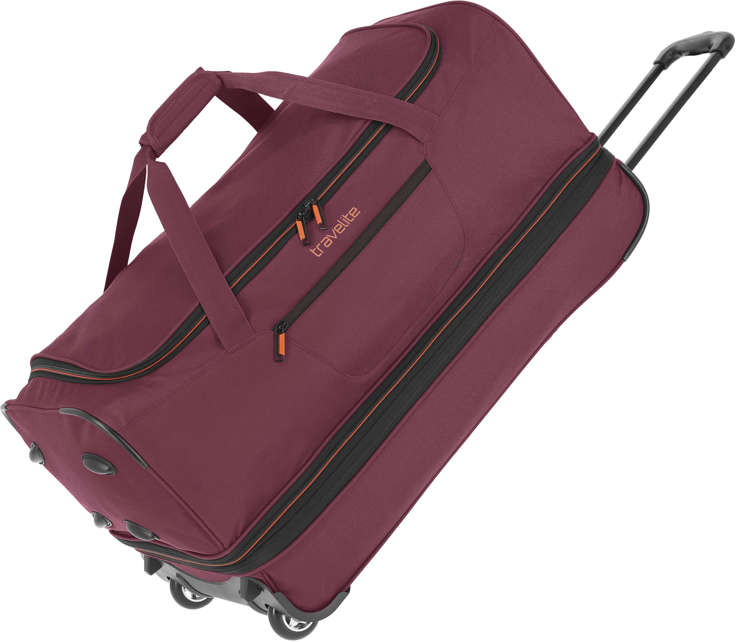 travelite Reisetasche "Basics, 70 cm, bordeaux", Duffle Bag Reisegepäck Sporttasche Reisebag mit Trolleyfunktion